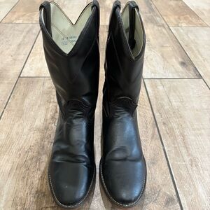 Vintage Durango Men’s Leather Western Boots Black  Made in USA Size 10D